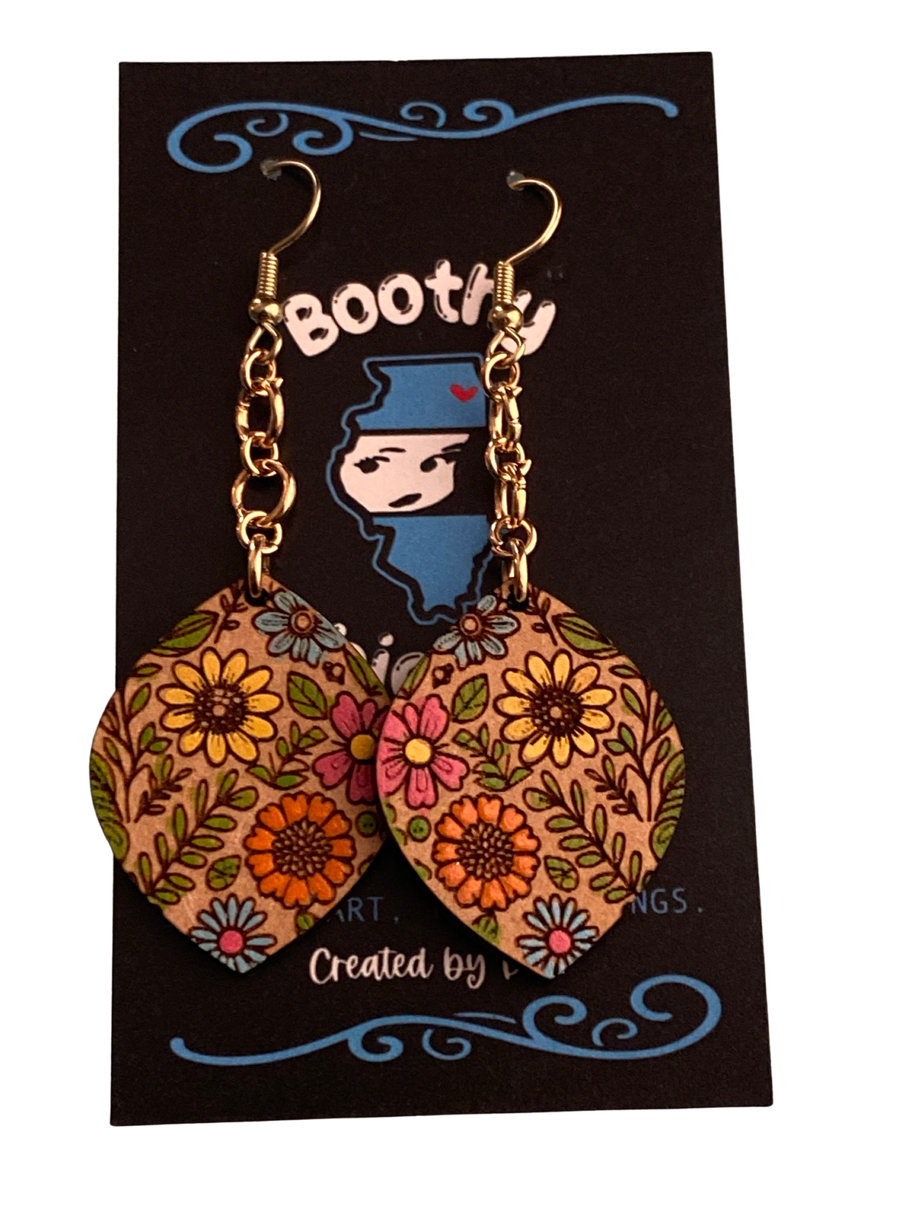 Floral chained drops
