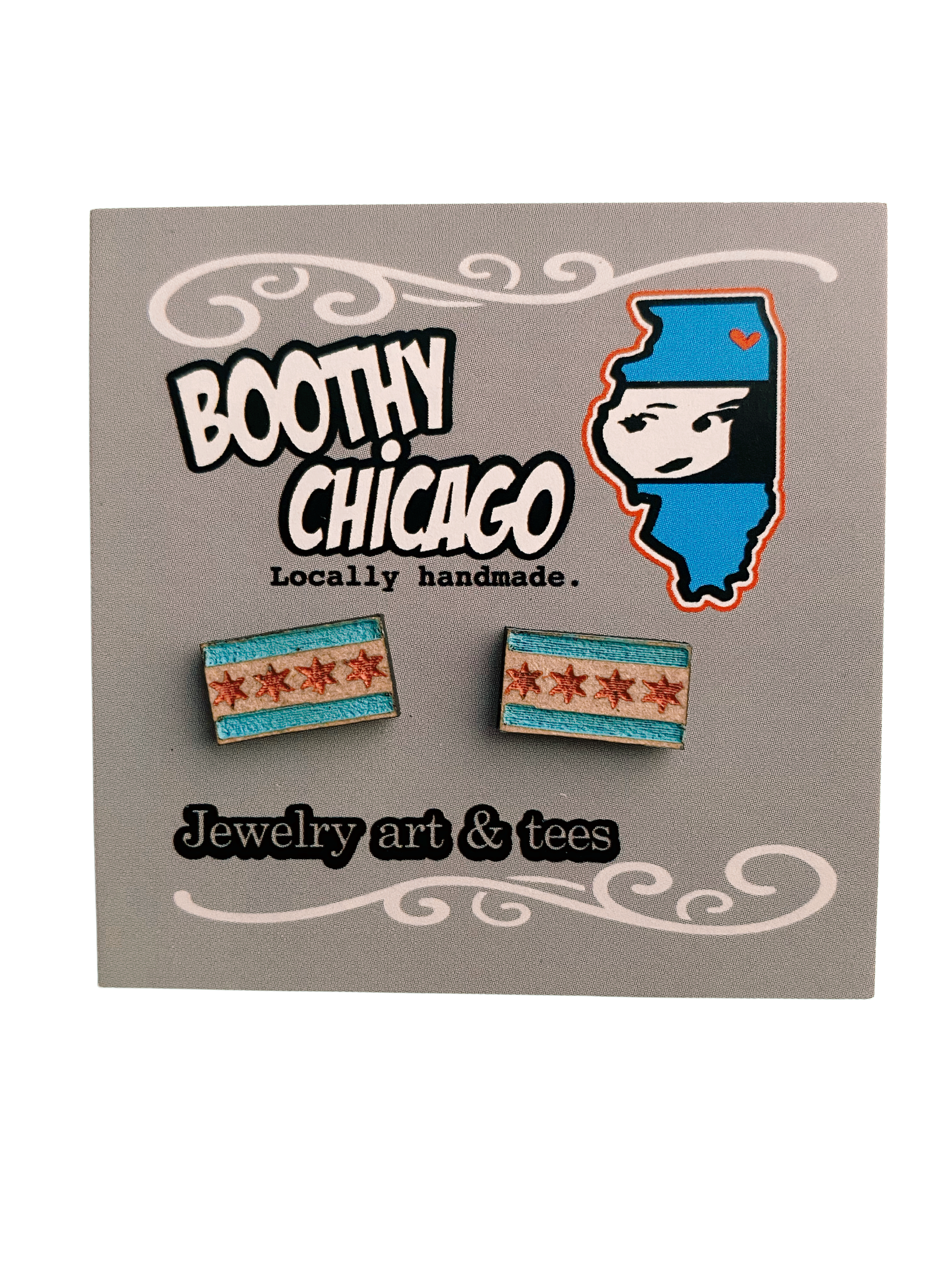 Chicago Flag Studs