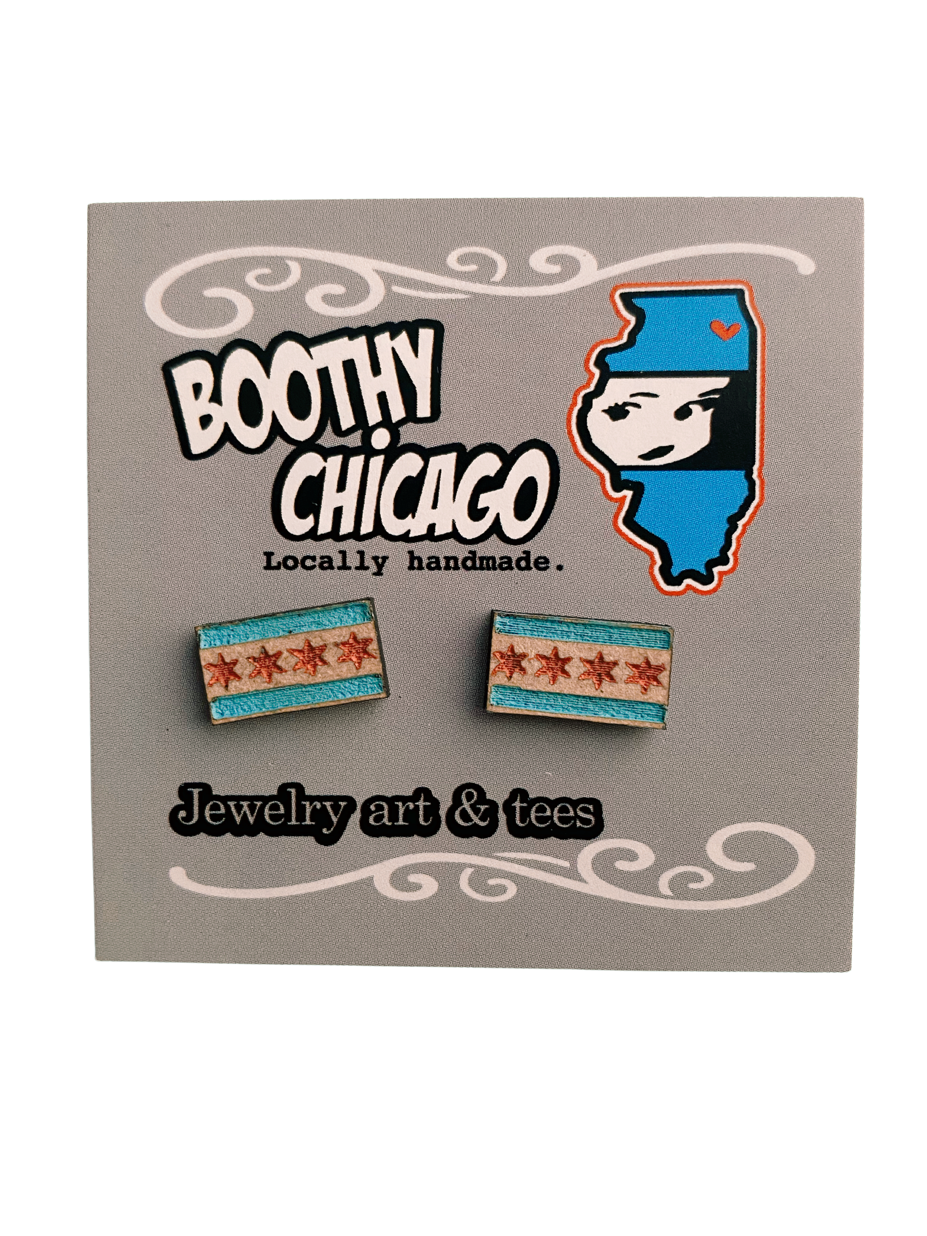 Chicago Flag Studs